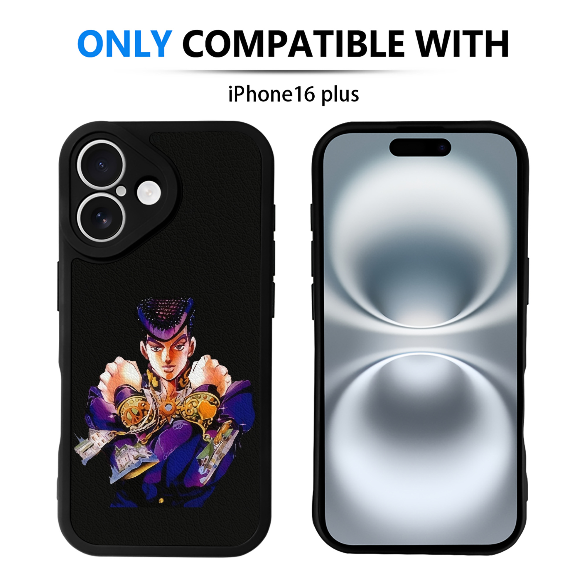 （画像用） ジョジョの奇妙な冒険 ひがしかた じょうすけ JoJo's Bizarre Adventure Higashikata Josuke 【iPhone 16シリーズ対応】シリコンスマホケース（レザー調） 材質：シリコン